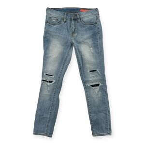 Jean Shop Jeans Womens 26 Blue Denim Cropped Mid Rise Patched Distressed Patty‎